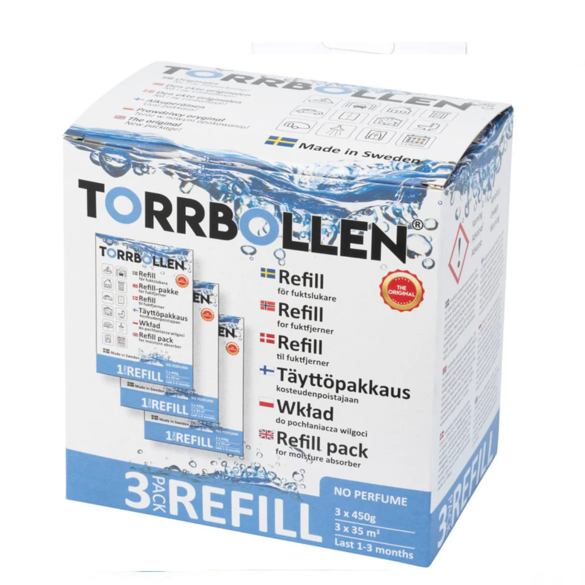 3-Pakk Torrbollen Refill